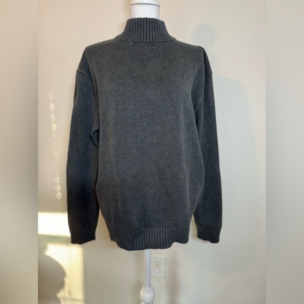 Polo Ralph Lauren Black Full Zip Sweater Red Pony Logo Pockets Size XL - Picture 2 of 5